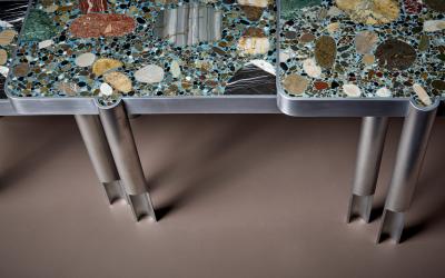 Felix Muhrhofer Handcrafted Set of Felix Muhrhofer 3 Deacon Federico Terrazzo Coffee Side Tables