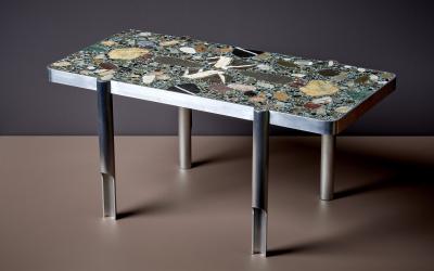 Felix Muhrhofer Handcrafted Set of Felix Muhrhofer 3 Deacon Federico Terrazzo Coffee Side Tables