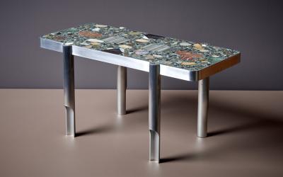 Felix Muhrhofer Handcrafted Set of Felix Muhrhofer 3 Deacon Federico Terrazzo Coffee Side Tables