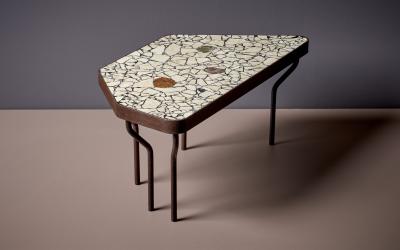Felix Muhrhofer Handcrafted Terrazzo Coffee Table Beige Prince Stephanie by Felix Muhrhofer