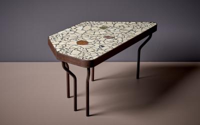 Felix Muhrhofer Handcrafted Terrazzo Coffee Table Beige Prince Stephanie by Felix Muhrhofer