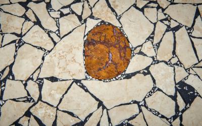 Felix Muhrhofer Handcrafted Terrazzo Coffee Table Beige Prince Stephanie by Felix Muhrhofer