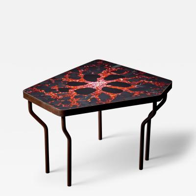 Felix Muhrhofer Handcrafted Terrazzo Coffee Table Red Black Mosaic Style by Felix Muhrhofer