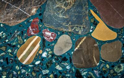 Felix Muhrhofer Handcrafted Terrazzo Coffee Table in Blue Green Queen Frederic Felix Muhrhofer