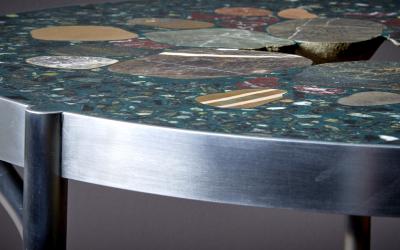 Felix Muhrhofer Handcrafted Terrazzo Coffee Table in Blue Green Queen Frederic Felix Muhrhofer