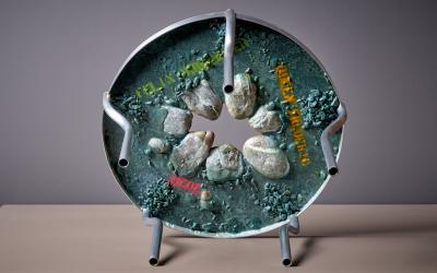 Felix Muhrhofer Handcrafted Terrazzo Coffee Table in Blue Green Queen Frederic Felix Muhrhofer