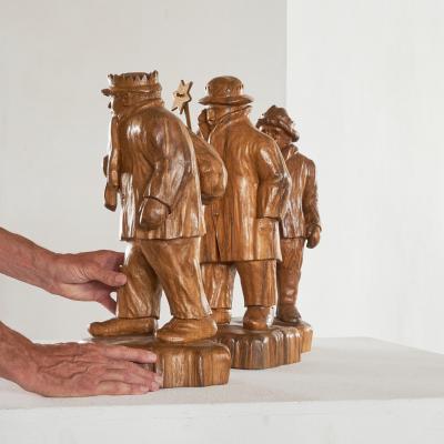 Felix Timmermans 3 Wise Men Flemish Folk Art Sculptures in Carved Wood 1970