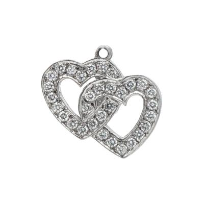 Felix Vollman Diamond Double Heart Platinum Charm by Felix Vollman