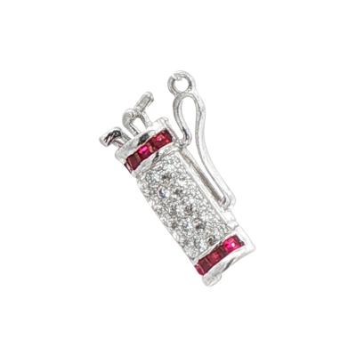 Felix Vollman Diamond and Ruby Golf Bag Charm By Felix Vollman