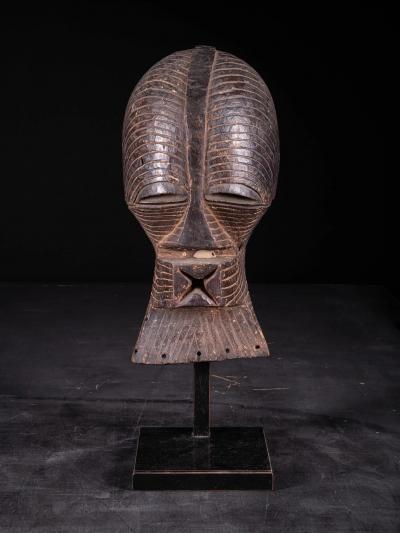 Female Kifwebe Mask with old collection label Luba Songye People DR Congo
