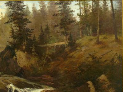 Feodor von Luerzer Lester River Duluth 1890 Landscape Painting by Feodor von Luerzer