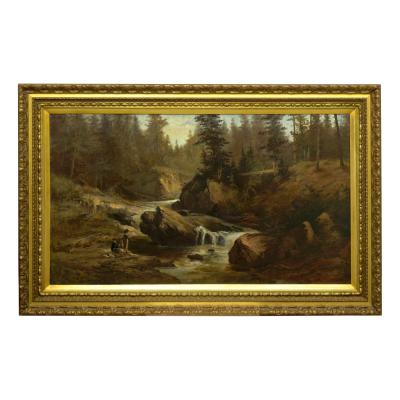 Feodor von Luerzer Lester River Duluth 1890 Landscape Painting by Feodor von Luerzer