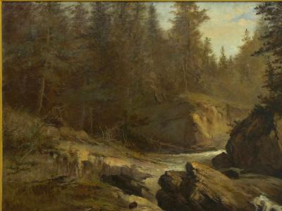Feodor von Luerzer Lester River Duluth 1890 Landscape Painting by Feodor von Luerzer