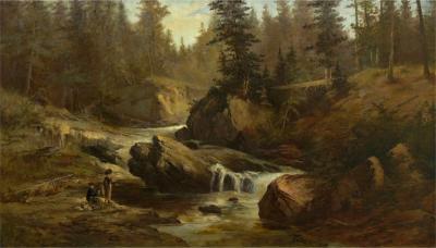 Feodor von Luerzer Lester River Duluth 1890 Landscape Painting by Feodor von Luerzer