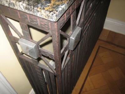 Fer Forge Iron Console with Marble Top