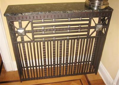 Fer Forge Iron Console with Marble Top