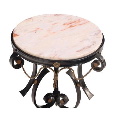 Fer forge and marble gueridon