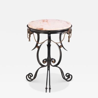 Fer forge and marble gueridon
