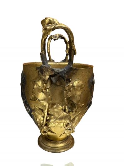 Ferdinand Barbedienne 19TH CENTURY PAIR OF FRENCH BRONZE NUDE SCENE URNS ON ONYX BASES