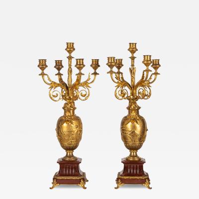 Ferdinand Barbedienne 19th Century French Pair Of Candelabra By Ferdinand Barbedienne c 1870