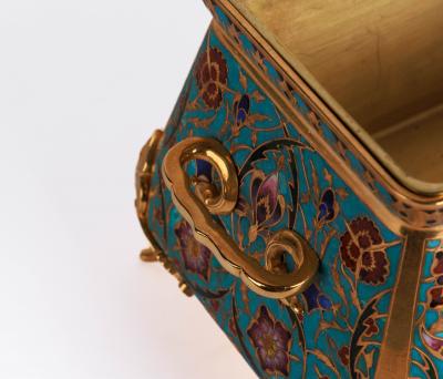 Ferdinand Barbedienne A French Ormolu and Champleve Enamel Jardiniere C 1870