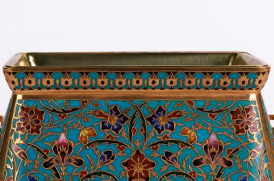 Ferdinand Barbedienne A French Ormolu and Champleve Enamel Jardiniere C 1870