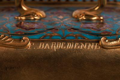 Ferdinand Barbedienne A French Ormolu and Champleve Enamel Jardiniere C 1870