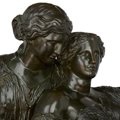 Ferdinand Barbedienne Antique French sculpture of the Two Fates by Barbedienne