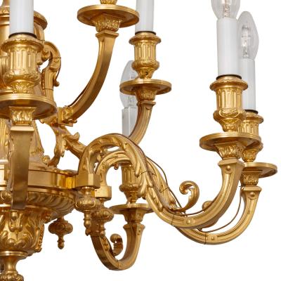 Ferdinand Barbedienne Antique Louis XIV style ormolu chandelier by Barbedienne