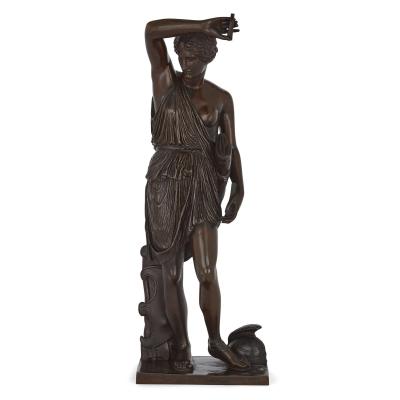 Ferdinand Barbedienne Antique Patinated Bronze Sculpture of Minerva by Ferdinand Barbedienne