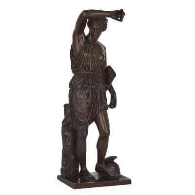Ferdinand Barbedienne Antique Patinated Bronze Sculpture of Minerva by Ferdinand Barbedienne