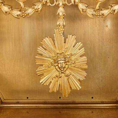 Ferdinand Barbedienne Antique gilt bronze mantel clock by S vin and Barbedienne