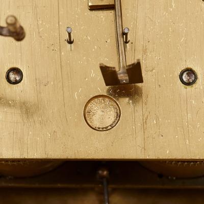 Ferdinand Barbedienne Antique gilt bronze mantel clock by S vin and Barbedienne