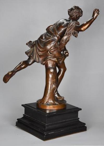 Ferdinand Barbedienne Large 19thc bronze figure of Hippomenes signed F Barbedienne