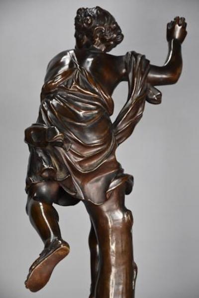 Ferdinand Barbedienne Large 19thc bronze figure of Hippomenes signed F Barbedienne