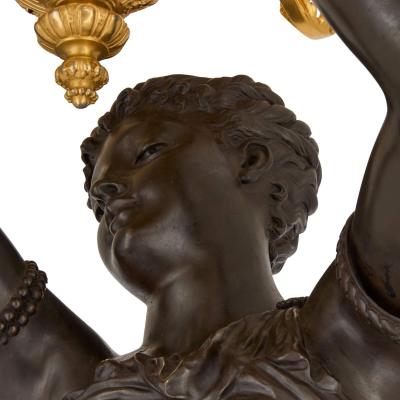 Ferdinand Barbedienne Large French Antique Bronze Candelabrum by Barbedienne