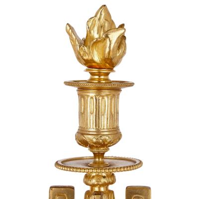 Ferdinand Barbedienne Large Louis XV style Rococo ormolu three piece clock set by Barbedienne