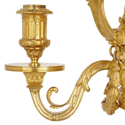 Ferdinand Barbedienne Neoclassical style marble gilt and patinated bronze candelabra by Barbedienne