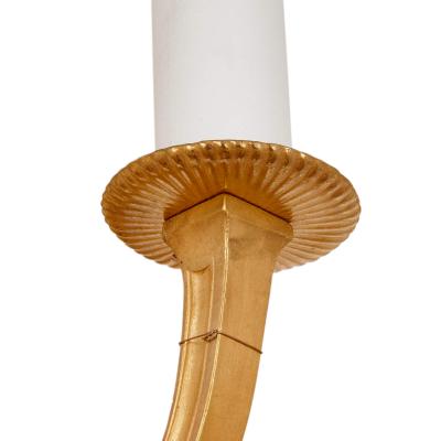 Ferdinand Barbedienne Pair of Louis XV style gilt bronze wall lights by Barbedienne