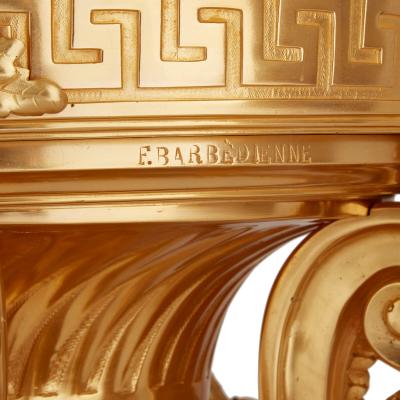 Ferdinand Barbedienne Pair of antique gilt and patinated bronze jardini res by Barbedienne