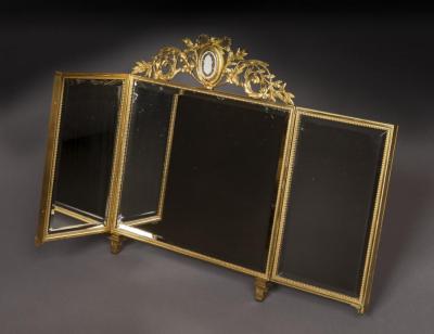 Ferdinand Duvinage Antique French Ferdinand Duvinage Triptych Mirror for Maison Giroux