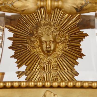 Ferdinand Gervais Antique marble patinated and gilt bronze clock set by Gervais