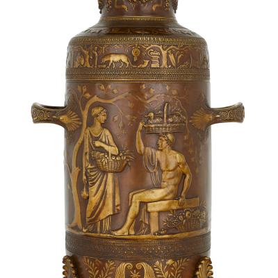 Ferdinand Levillain 19th Century French Neoclassical style bronze vase by Levillain and Barbedienne