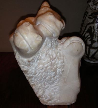 Ferdinand Parpan 1930 1935 Horses Alabaster Sculpture by Ferdinand Parpan
