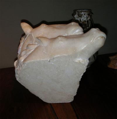 Ferdinand Parpan 1930 1935 Horses Alabaster Sculpture by Ferdinand Parpan