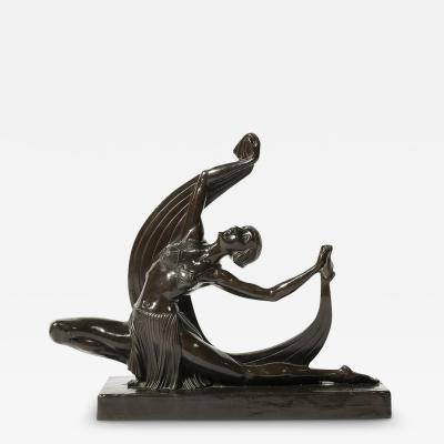 Ferdinand Preiss Art Deco Dancing Flapper Sculpture in Bronze Signed Ferdinand Preiss