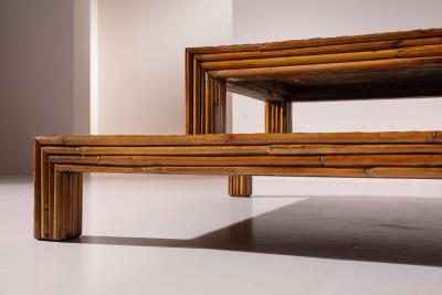 Ferdinando Loffredo Ferdinando Loffredo pair of bamboo coffee tables Italy 1960s
