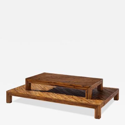 Ferdinando Loffredo Ferdinando Loffredo pair of bamboo coffee tables Italy 1960s