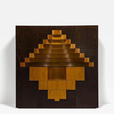 Ferdinando Meccani Ferdinando Meccani Corinto Sideboard In Weng And Stained Oak Italy 1978