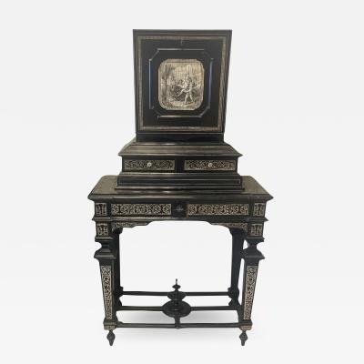 Ferdinando Pogliani Collectors cabinet ebony with ivory inlay chest Italian antiques